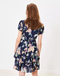 Short Sleeve Multicoloured Blossom Print Floral Tiered Dress