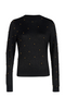 Long Sleeve Pearl Detail Sweater Jumper In Black & Silver