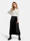 Long Sleeve Pearl Detail Sweater Jumper In Black & Silver