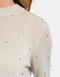 Long Sleeve Pearl Detail Sweater Jumper In Black & Silver