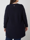 Plus Size V Neck Cotton Long Cardigan In Navy & Green