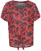 Ladies Tie Knot V-Neck Front Linen Look Top Blouse