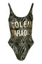 Ex Topshop Palm Soleil Body Palm Print Bodysuit