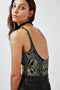 Ex Topshop Palm Soleil Body Palm Print Bodysuit