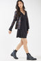 Ex Topshop Black Trumpet Sleeve Ribbed Jersey Wrap Dress