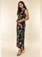 Ex Wallis Black Floral Print Tiered Wrap Midi Dress