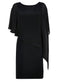 Ex Wallis Black Round Neck Embellished Overlay Dress