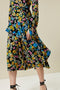 Ex Wallis Black Floral Print Tiered Wrap Midi Dress