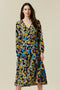 Ex Wallis Black Floral Print Tiered Wrap Midi Dress