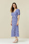Ex Wallis Blue Pebble Spot Print Midi Dress