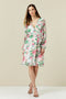 Ex Wallis White Floral Print Tie Front Dress