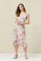 Ex Wallis Pink Floral Print Fit And Flare Dress