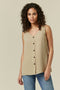 Ex Wallis Button Through Sleeveless Cami Top Vest 3 Colours