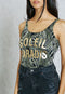 Ex Topshop Palm Soleil Body Palm Print Bodysuit