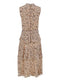 Ex Warehouse Peach Ditsy Print Tiered Sleeveless Midi Dress