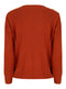 Long Sleeve Button Shoulder Ribbed Jumper Brown / Rust