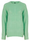 Ladies Green Long Sleeve Cable Knitwear Cozy Jumper