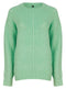 Ladies Green Long Sleeve Cable Knitwear Cozy Jumper