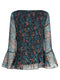 Ex Wallis Green Floral Print Pleated Long Sleeve Blouse