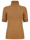 Ladies Jewel Embellished Short Sleeve Knitted Roll Neck Jumper