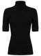 Ladies Jewel Embellished Short Sleeve Knitted Roll Neck Jumper