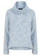 Ladies High Neck Roll Neck Chunky Sweater In Blue And Pink