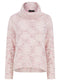 Ladies High Neck Roll Neck Chunky Sweater In Blue And Pink