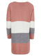 Ladies Stripe Open Knit Casual Long Sleeve Cardigan Sweater