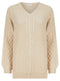 Ex Yessica Ladies V Neck Cable Jumper 5 Colours