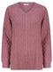 Ex Yessica Ladies V Neck Cable Jumper 5 Colours