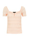Ex Dorothy Perkins Lace Square Neck Top In Peach / Lemon