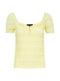 Ex Dorothy Perkins Lace Square Neck Top In Peach / Lemon