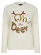 Ladies Cream Christmas Santa Xmas Festive Holiday Sequin Jumper