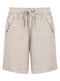 Ladies Drawstring Linen Blend Pocket Shorts in 4 Colours