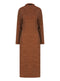 Ladies Knitted Midi Dress Cut Out Back Detail Grey & Rust