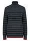 Ladies Stripe Fine-knit Polo-Neck Jumper Knitwear Grey Black
