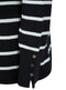 Ladies Stripe Fine-knit Polo-Neck Jumper Knitwear Grey Black