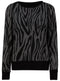 Ex Wallis Grey Zebra Black Cuff Long Sleeve Top