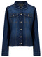 Ladies Denim Style Washed Detail Jacket Denim Blue Size S-XXL