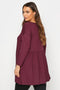 Plus Size Long Sleeve Peplum T-Shirt Top In 3 Colours