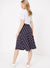 Ex Famous Store Collection Jersey Striped Midi Skater Skirt Sizes 8-24