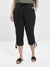 Ex Evans Black / Khaki Cotton Cropped Trousers
