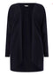 Plus Size V Neck Cotton Long Cardigan In Navy & Green
