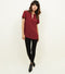 Ex Chainstore Burgundy Metal Trim Choker Neck Sleeveless Top
