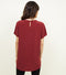 Ex Chainstore Burgundy Metal Trim Choker Neck Sleeveless Top