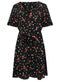 Ladies Short Sleeve Cherry Polka Dot Skater Dress
