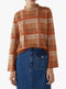 Ex Warehouse Check Button Shoulder Jumper Tan