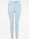 Ex George Ladies Erin Full Leg Jeggings In Black & Blue