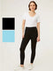 Ex George Ladies Erin Full Leg Jeggings In Black & Blue