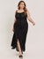 Black Spot Print Button Through Maxi Dress Plus Size